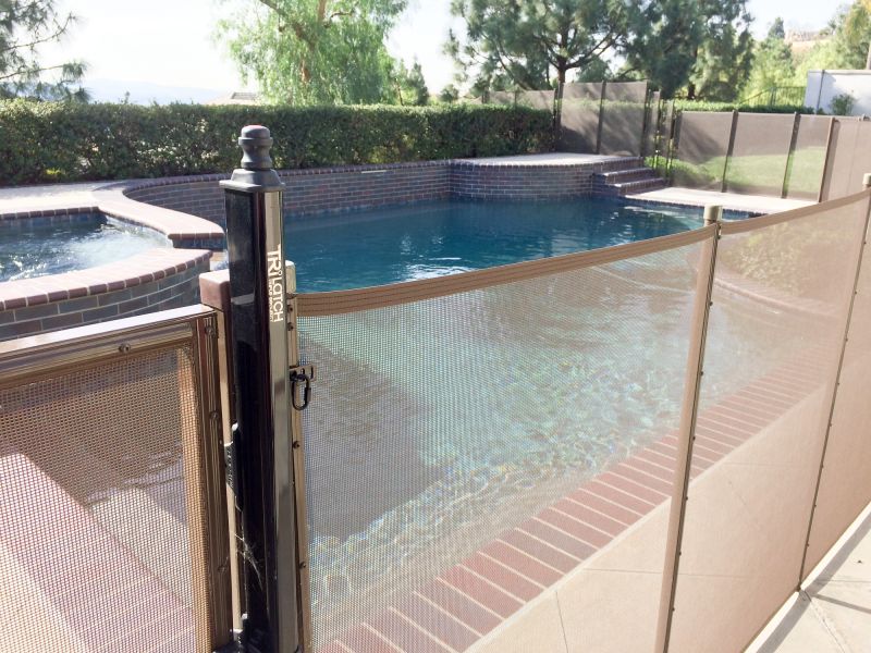 Mesh Pool Safety Fence in Residential Setting